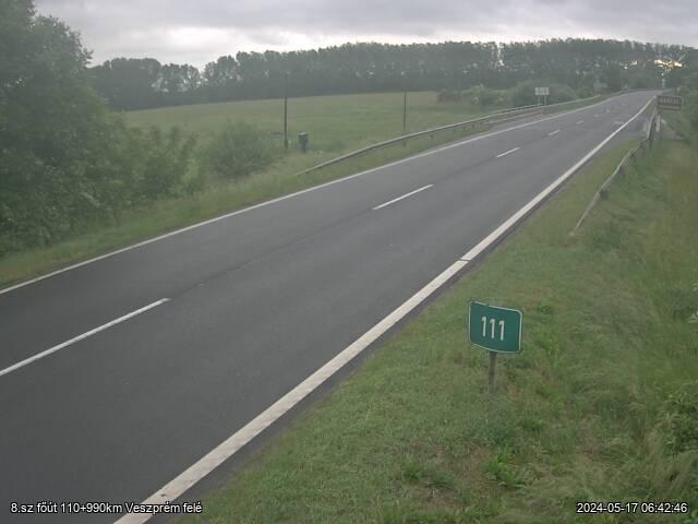 Karakó élő webkamera 8 főút webkamera 111 km Veszprém felé